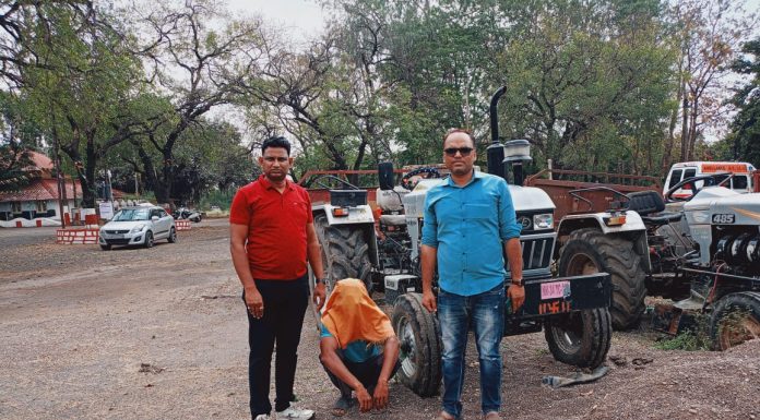 रेती तस्करीत ट्रॅक्टरसह आरोपीला अटक*